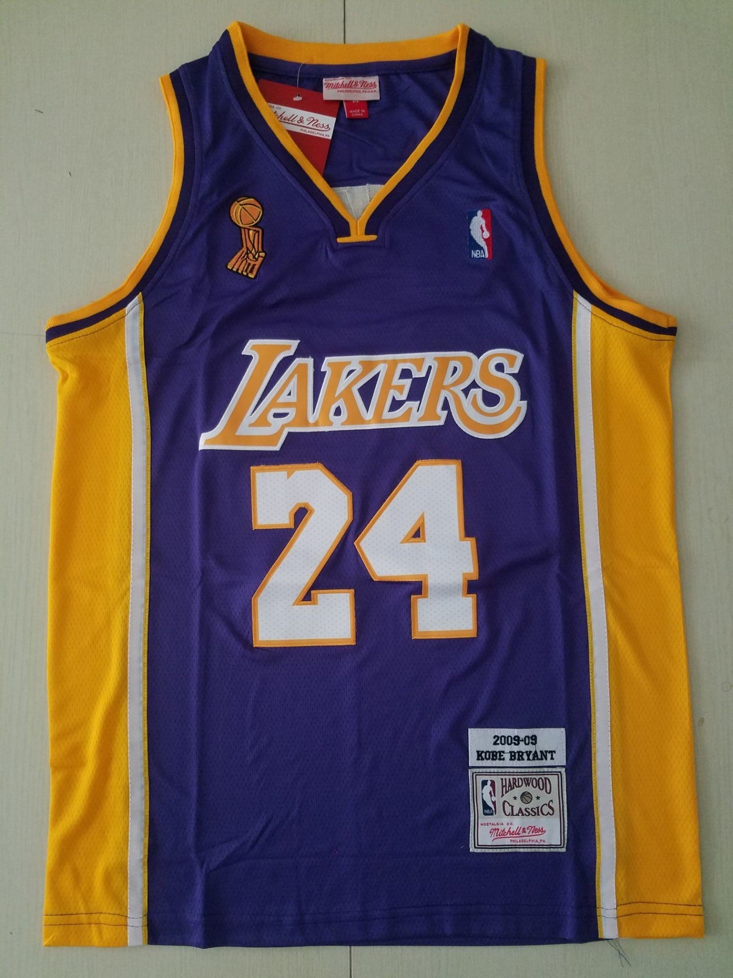 Men's Los Angeles Lakers Kobe Bryant Purple Hardwood Classics Authentic Jersey