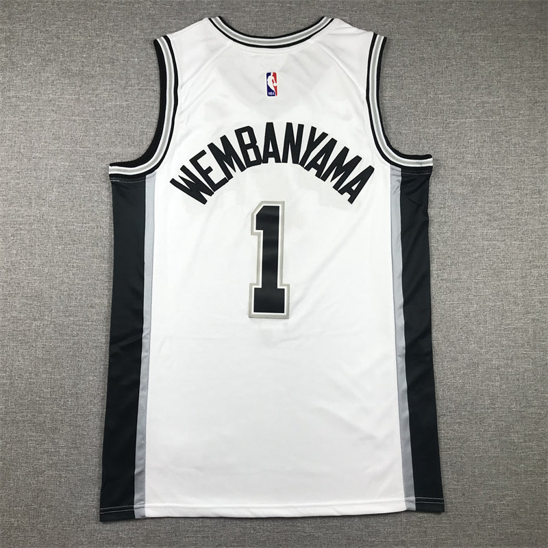 Men's San Antonio Spurs Victor Wembanyama #1 White 2022/23 Swingman Jersey - Association Edition