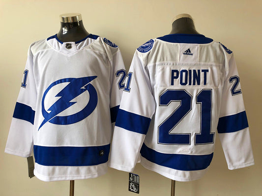 Men's Tampa Bay Lightning Brayden Point #21 White Player Game Jersey