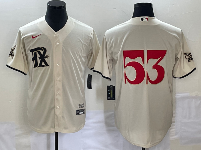 Men's Texas Rangers Adolis Garcia #53 Cream 2023 City Connect Replica Player Jersey