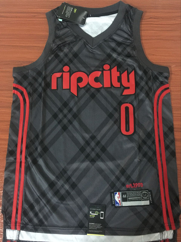 Men's Portland Trail Blazers Damian Lillard #0 Black Swingman Player Jersey