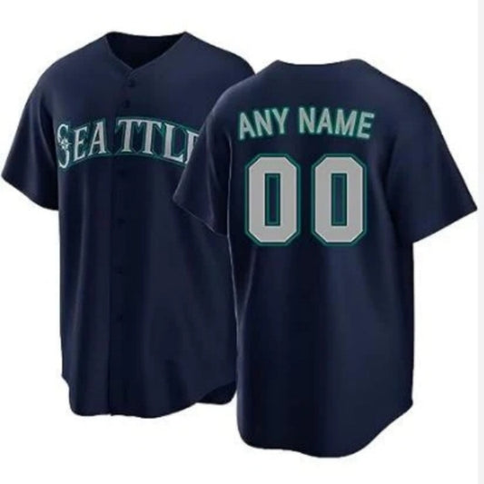 Men's Seattle Mariners Navy Alternate Replica Custom Jersey