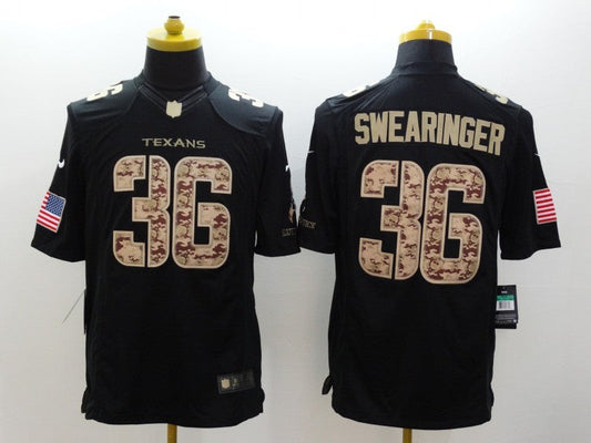 Men's Houston Texans D. J. Swearinger #36 Black Game Player Jersey