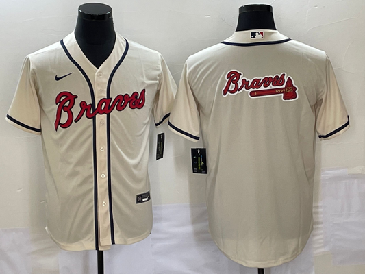 Men's Atlanta Braves Cream Replica Team Jersey