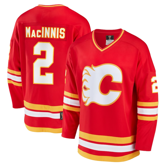 Men's Calgary Flames Al Macinnis #2 Red Breakaway Retired Player Jersey