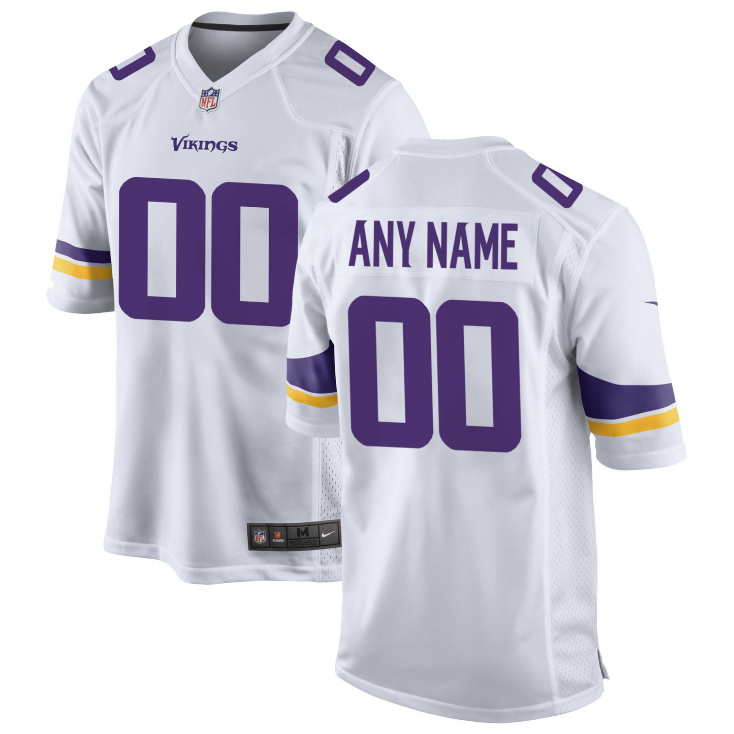 Men's Minnesota Vikings Custom Jersey White