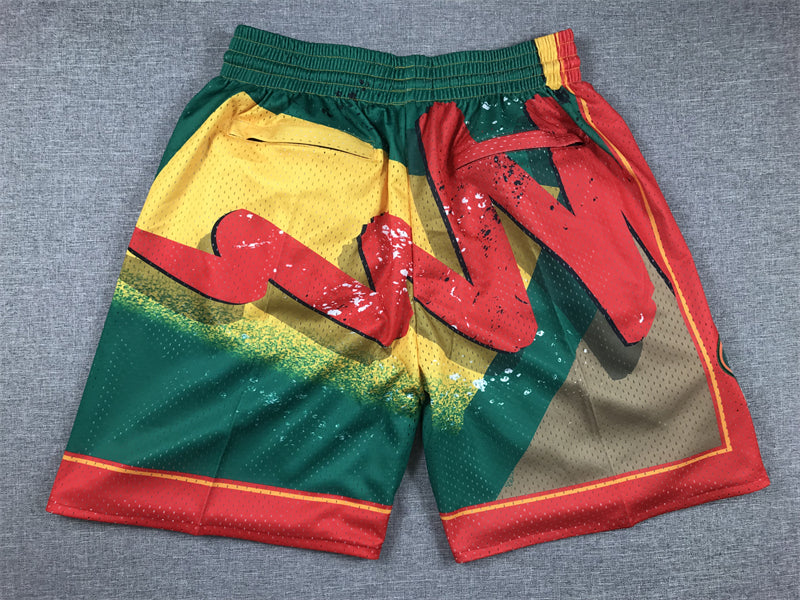 Men's Seattle SuperSonics Red/Green Swingman Pocket Shorts