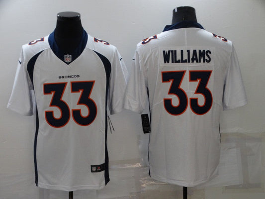 Men's Denver Broncos Javonte Williams #33 White Game Jersey