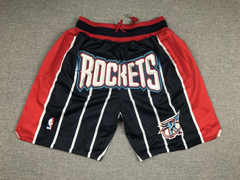 Men's Houston Rockets Black 1995-96 Hardwood Classics Basketball Shorts