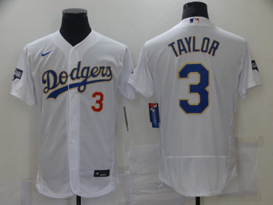 Men's Los Angeles Dodgers Chris Taylor #3 White Fashion Stitched Jersey