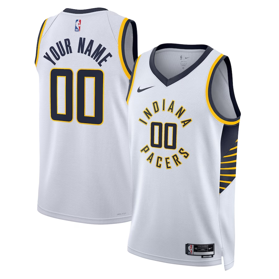 Men's Indiana Pacers White Swingman Custom Jersey - Association Edition