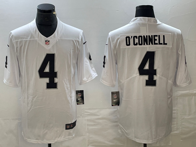 Men's Las Vegas Raiders Aidan O'Connell #4 White Game Jersey