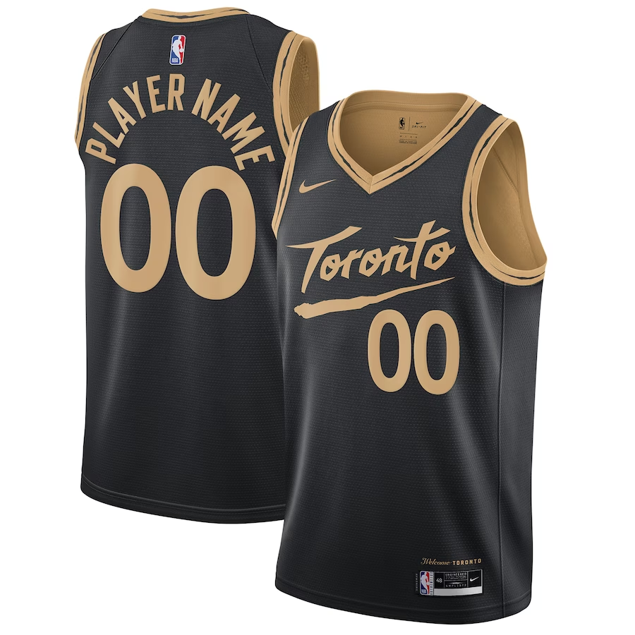 Men's Toronto Raptors Black 2020/21 Swingman Custom Jersey - City Edition