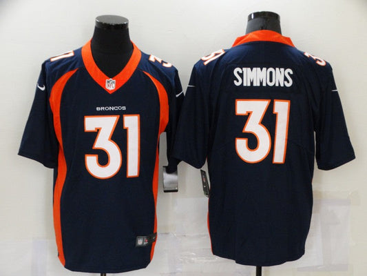 Men's Denver Broncos Justin Simmons #31 Navy Game Jersey