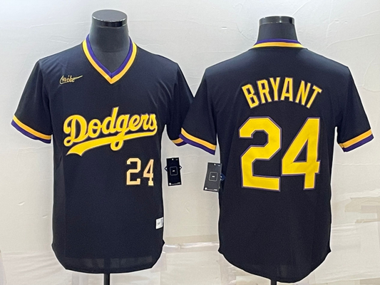 Los Angeles Dodgers Kobe Bryant Black Men's Replica Baseball Jersey