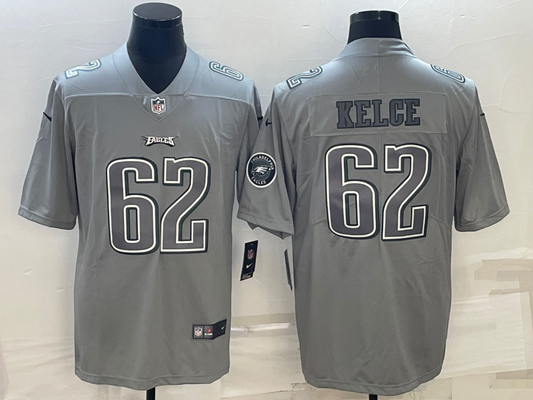 Men's Philadelphia Eagles Jason Kelce #62 Gray Atmosphere Fashion Game Jersey