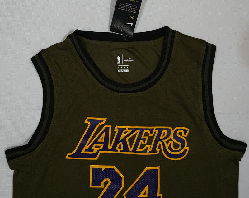 Kobe Bryant Los Angeles Lakers #24 NBA Classics Authentic Jersey - Army Green