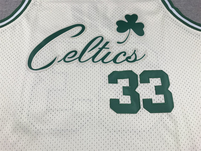 Men's Boston Celtics Larry Bird #33 Cream Hardwood Classics Swingman Jersey