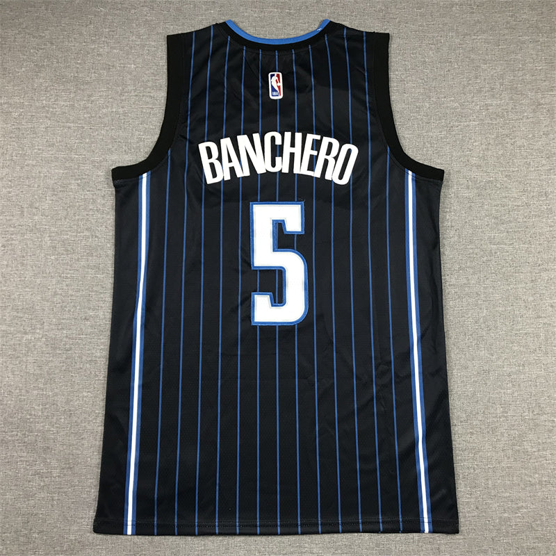 Men's Orlando Magic Paolo Banchero #5 Black 2022/23 Swingman Jersey - Icon Edition