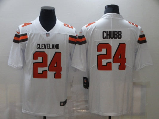 Men's Cleveland Browns Nick Chubb #24 White Game Player Jersey