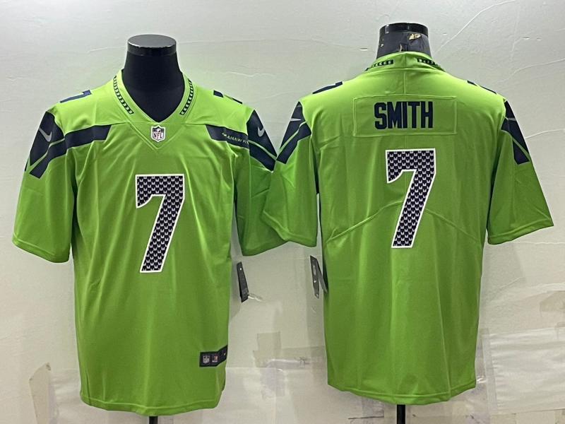 Men's Seattle Seahawks Geno Smith #7 Green Game Jersey