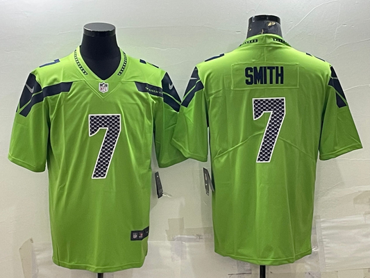 Men's Seattle Seahawks Geno Smith #7 Green Game Jersey