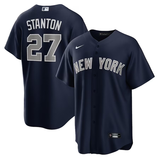 Men's New York Yankees Giancarlo Stanton #27 Navy Alternate Replica Player Jersey