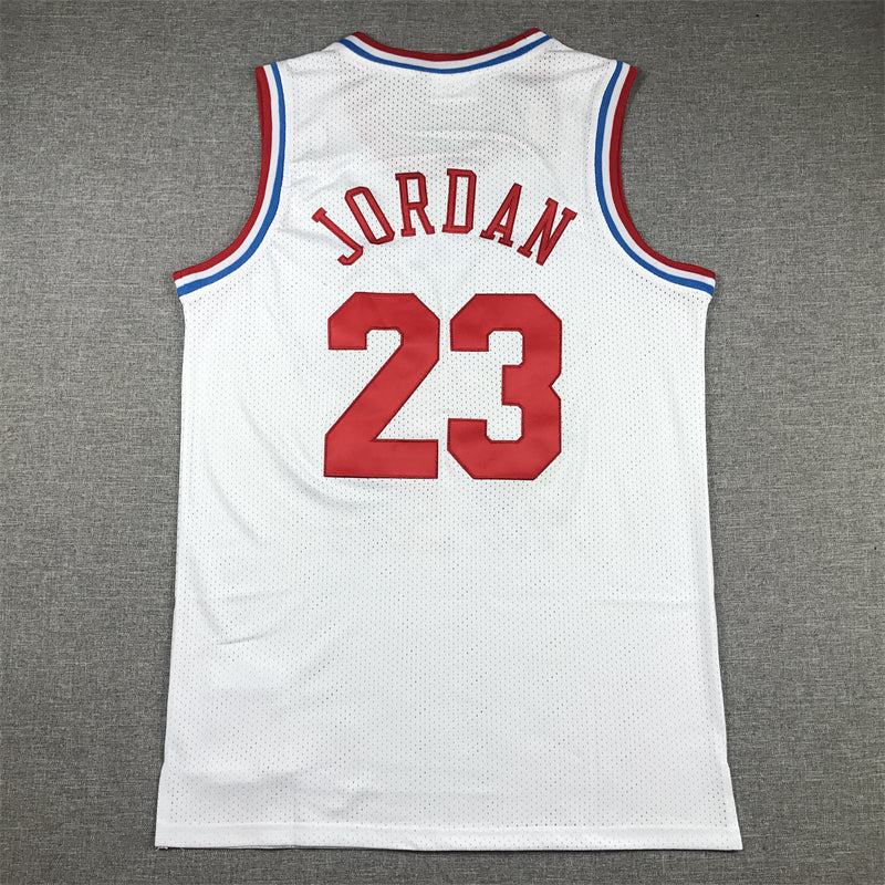 Men's 91 All Star Chicago Bulls Michael Jordan White Hardwood Classics Swingman Jersey