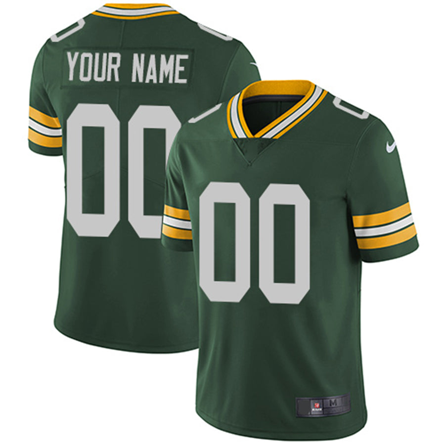 Custom Green Bay Packers Green Customized Vapor Untouchable Player Limited Jersey Stitched American Football Jerseys