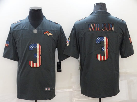 Men's Denver Broncos Russell Wilson #3 Black Game Player Jersey