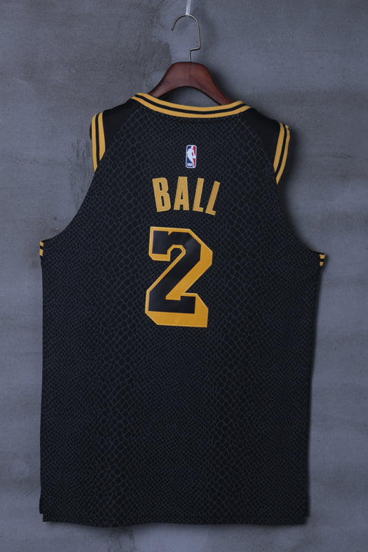 Men's Los Angeles Lakers Lonzo Ball #2 NBA Black Swingman Jersey - City Edition