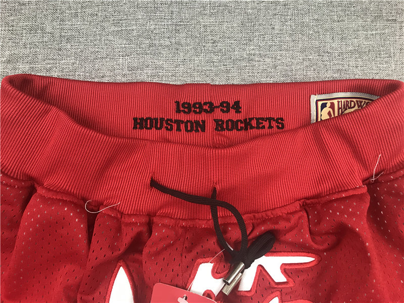 Men's Houston Rockets Red 1993-94 Chinese Edition Basketball Shorts