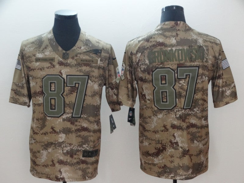 Men's New England Patriots Rob Gronkowski #87 Camouflage Game Jersey