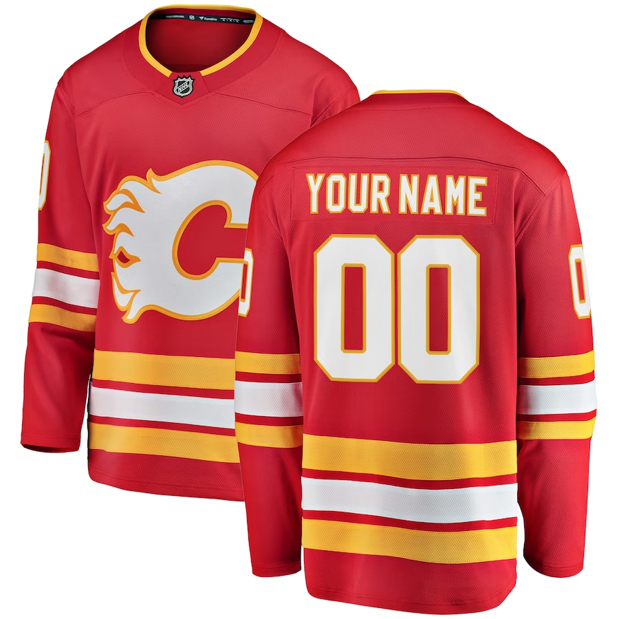 Men's Calgary Flames Red Home Breakaway Custom Jersey