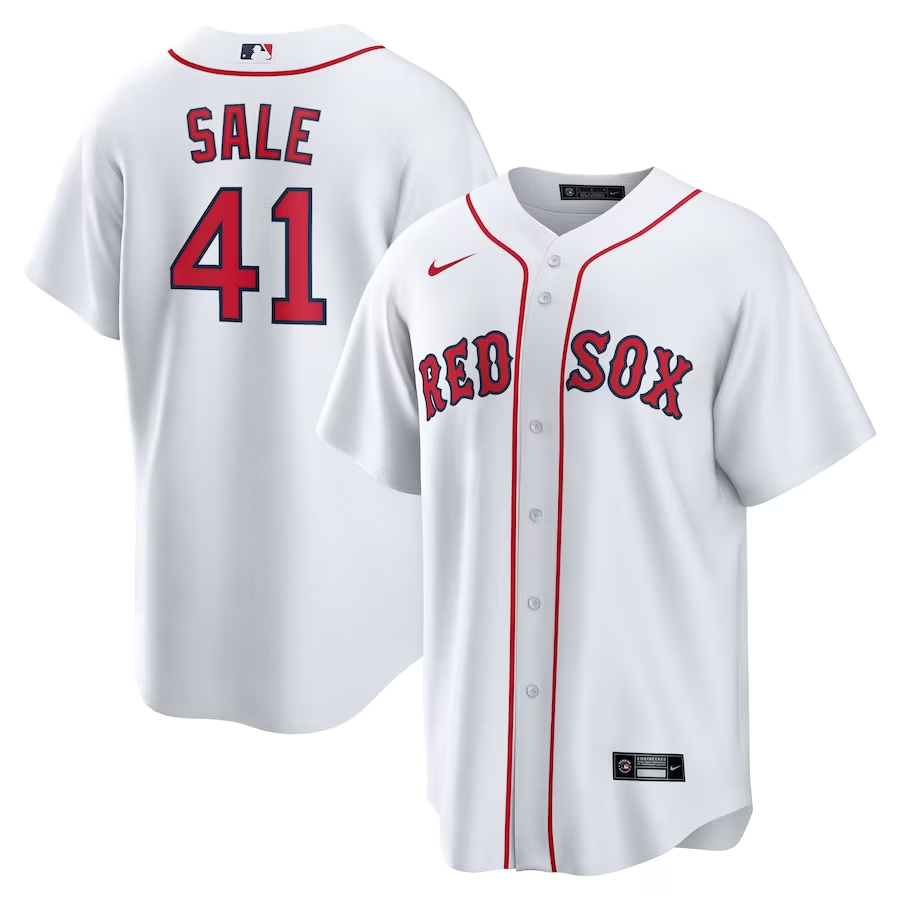 Men's Boston Red Sox Chris Sale #41 White Home Replica Player Name Jersey