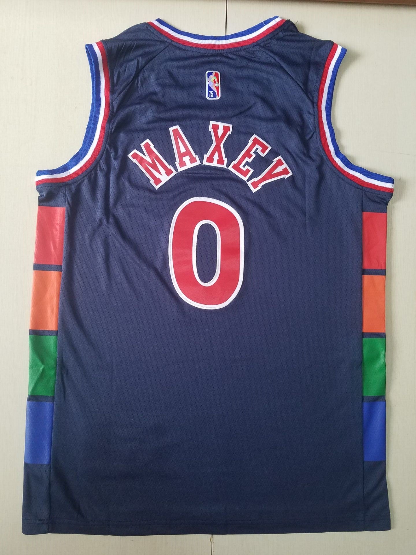 Men's Philadelphia 76ers Tyrese Maxey Navy 2021/22 Swingman Jersey City Edition