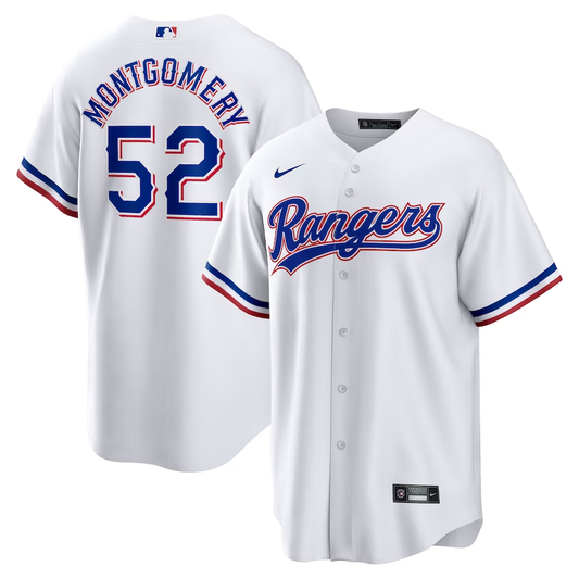 Men's Texas Rangers Jordan Montgomery #52 White Home Replica Player Jersey