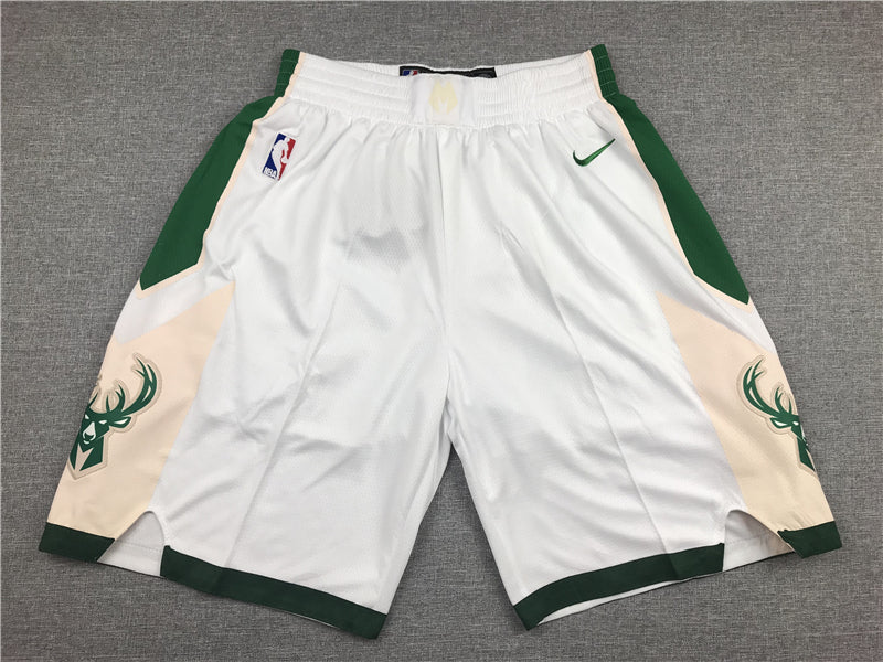 Men's Milwaukee Bucks White Basketball Shorts