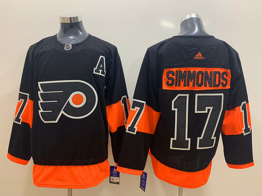 Men's Philadelphia Flyers Wayne Simmonds #17 Black Player Jersey