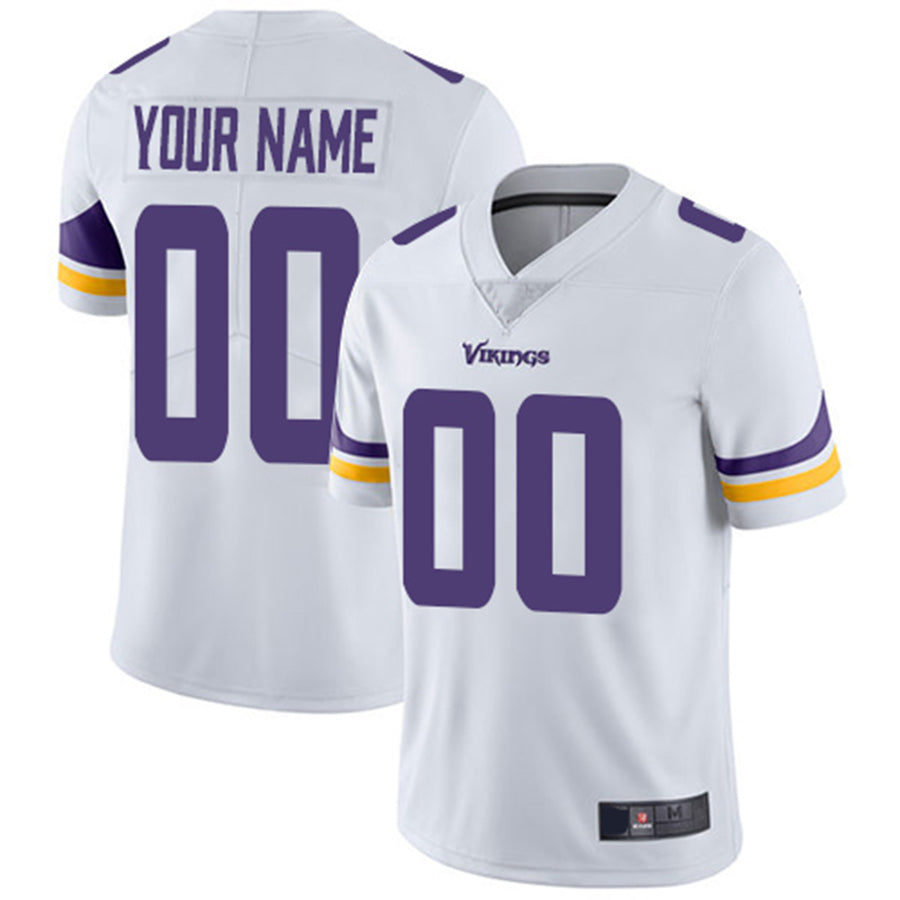 Custom Minnesota Vikings Road White Vapor Untouchable Limited Jersey Stitched Jerseys American Football Jerseys