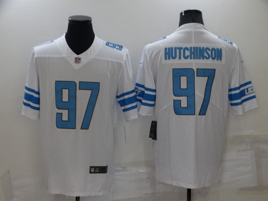 Men's Detroit Lions Aidan Hutchinson #97 White Game Jersey