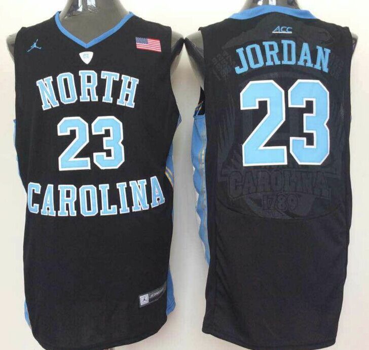 Men's North Carolina Tar Heels Michael Jordan #23 Black Game Jersey