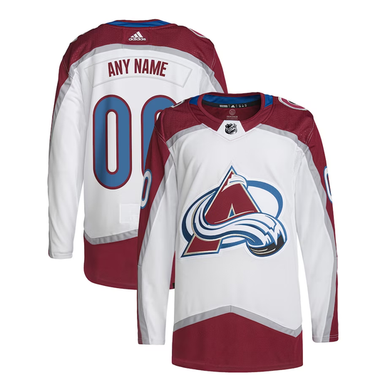 Men's Colorado Avalanche White Away Custom Primegreen Authentic Pro Jersey