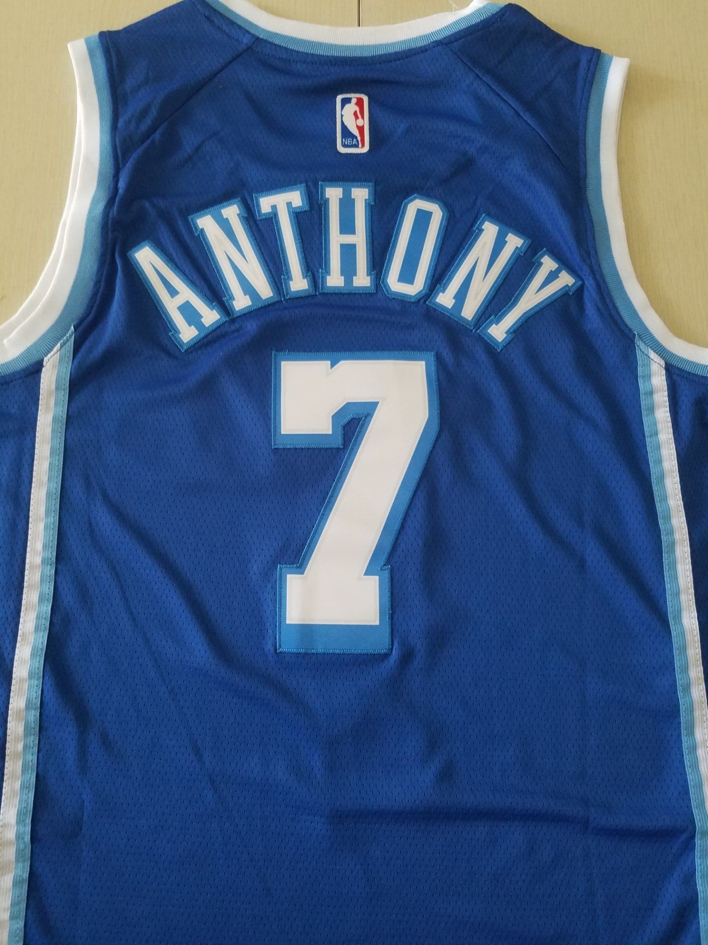 Men's Los Angeles Lakers Carmelo Anthony Blue Hardwood Classic Swingman Jersey