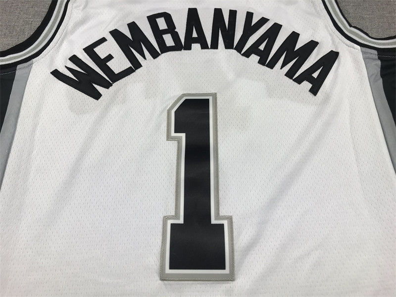 Men's San Antonio Spurs Victor Wembanyama #1 White 2022/23 Swingman Jersey - Association Edition