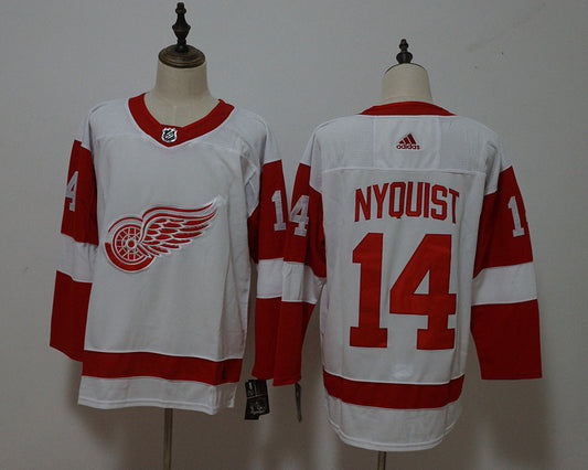 Men's Detroit Red Wings Gustav Nyquist #14 White Breakaway Player Jersey