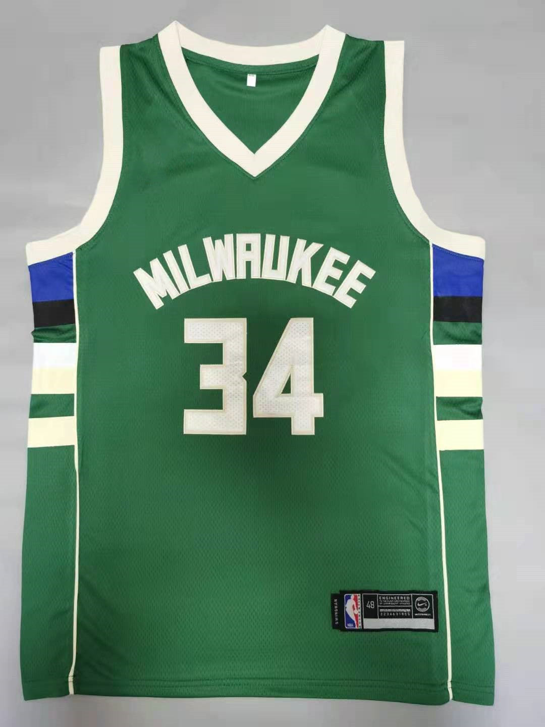 Men's Milwaukee Bucks Giannis Antetokounmpo #34 Green Player Jersey