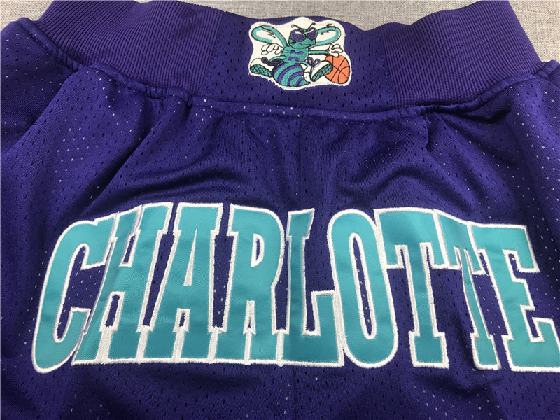 Men's Charlotte Hornets Purple Basketball Retro Shorts