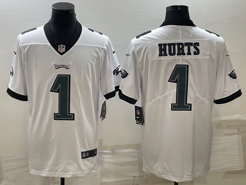 Men's Philadelphia Eagles Jalen Hurts #1 White Game Jersey