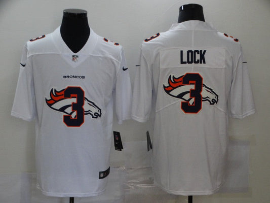 Men's Denver Broncos Drew Lock #3 White Game Player Jersey